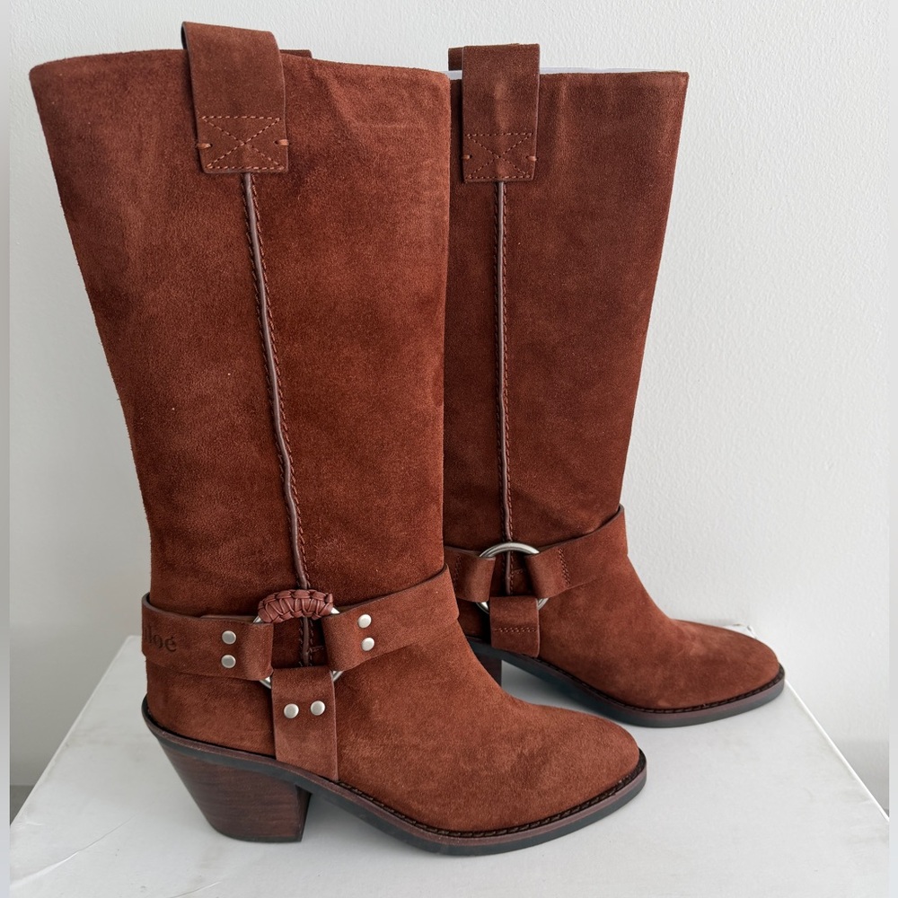 NEW See By Chloe Brown Suede Western Boots 39 US 8.5